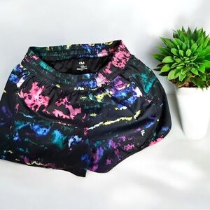 Fila Black and Multicolor Patterned Shorts